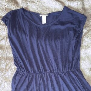 H&M Basic Heathered Blue Scoop Neck Tee Dress